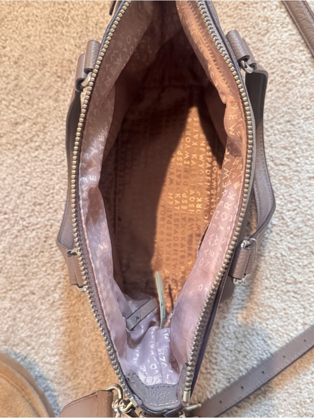 Kate Spade Larchmont Avenue Walnut Crossbody Shoulder Bag Leather EUC - Picture 8 of 11